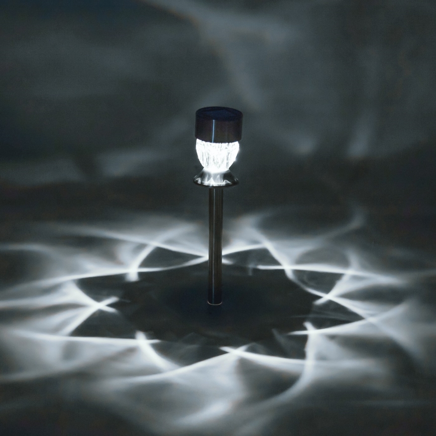 Aigostar - LED solcellelampe LED/0,006W/1,2V 35,5cm mat krom 100 mAh 3000K IP44