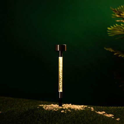 Aigostar - LED solcellelampe LED/0,006W/1,2V 36,7 cm mat krom 2700K 40 mAh IP44