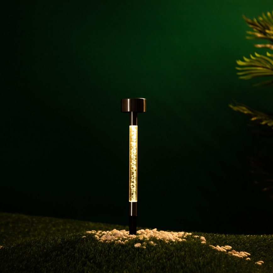 Aigostar - LED solcellelampe LED/0,006W/1,2V 36,7 cm mat krom 2700K 40 mAh IP44