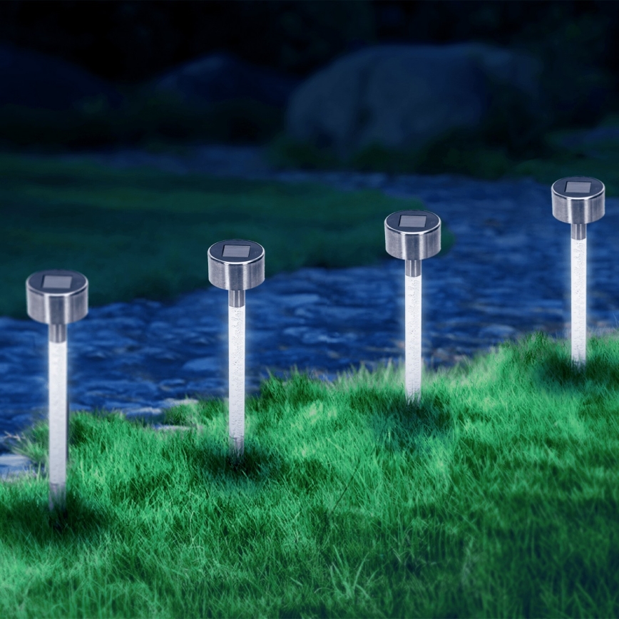 Aigostar - LED solcellelampe LED/0,006W/1,2V 36,7cm mat krom 6500K IP44