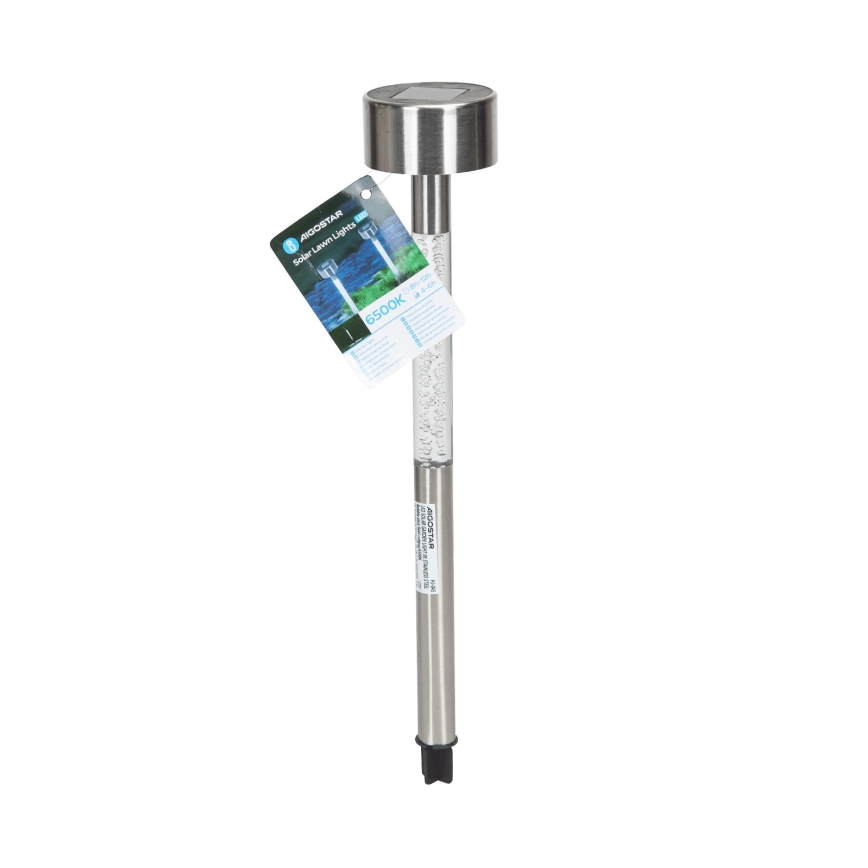 Aigostar - LED solcellelampe LED/0,006W/1,2V 36,7cm mat krom 6500K IP44