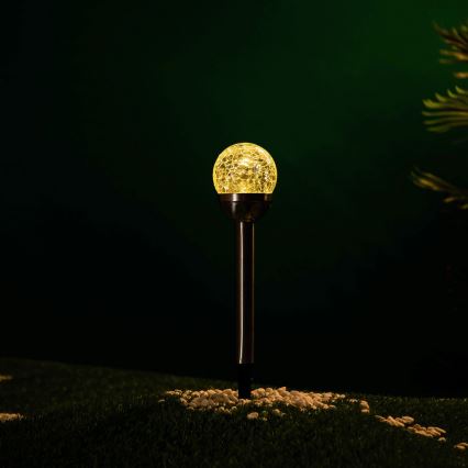 Aigostar - LED solcellelampe LED/0,006W/1,2V 37,8cm mat krom 2700K IP44 100 mAh