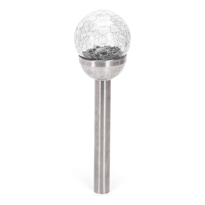 Aigostar - LED solcellelampe LED/0,006W/1,2V 37,8cm mat krom 2700K IP44 100 mAh