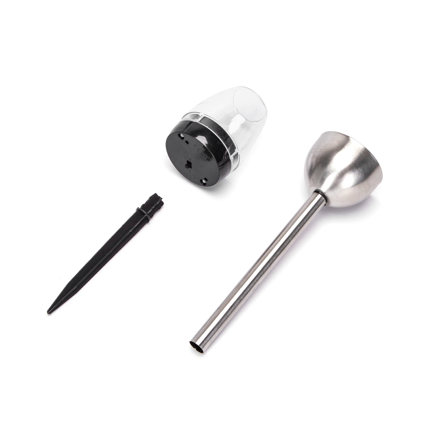 Aigostar - LED solcellelampe LED/0,006W/1,2V 38,2cm mat krom 2700K IP44 40 mAh