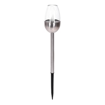 Aigostar - LED solcellelampe LED/0,006W/1,2V 38,2cm mat krom 2700K IP44 40 mAh