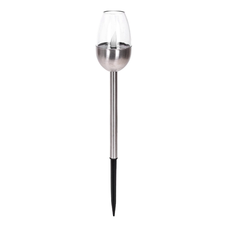 Aigostar - LED solcellelampe LED/0,006W/1,2V 38,2cm mat krom 2700K IP44 40 mAh