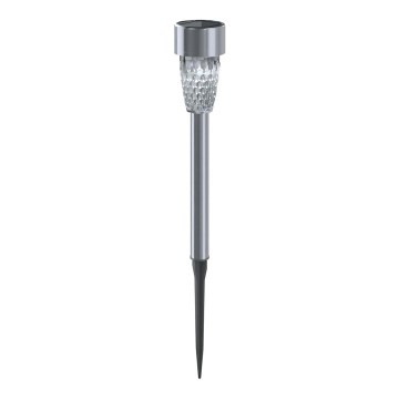 Aigostar - LED solcellelampe LED/0,006W/1,2V 40 mAh 29,7 cm mat krom 6500K IP44