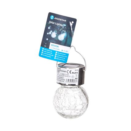 Aigostar - LED solcellelampe LED/0,006W/1,2V diameter 6 cm 100 mAh 6500K IP44