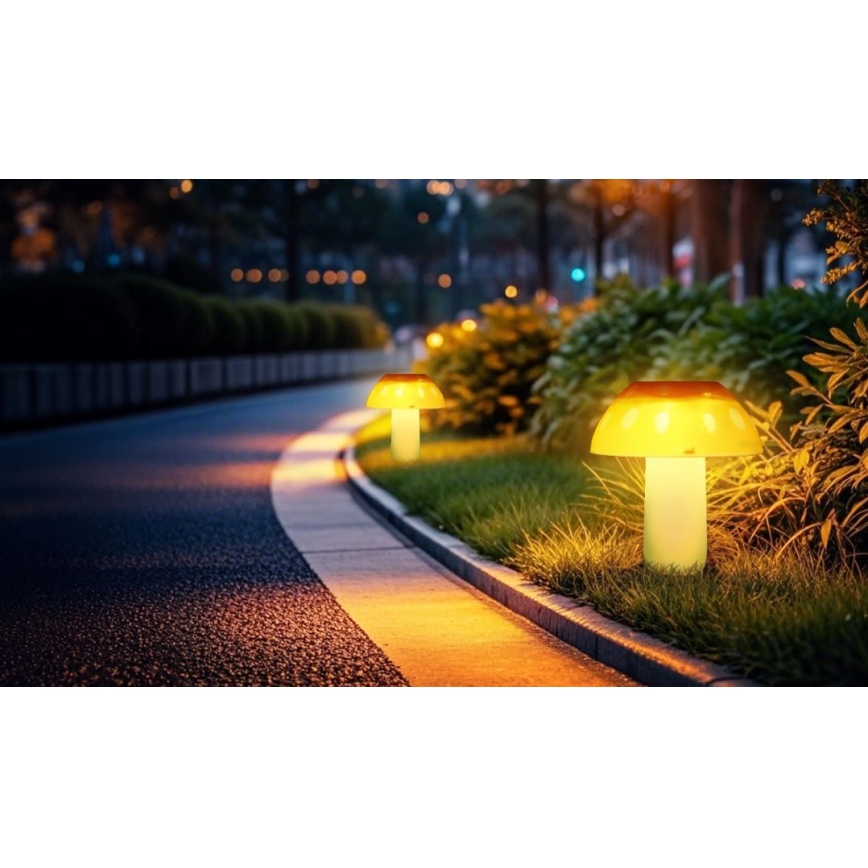Aigostar - LED solcellelampe LED/0,024W/1,2V 200 mAh 2700K IP44 svampefacon
