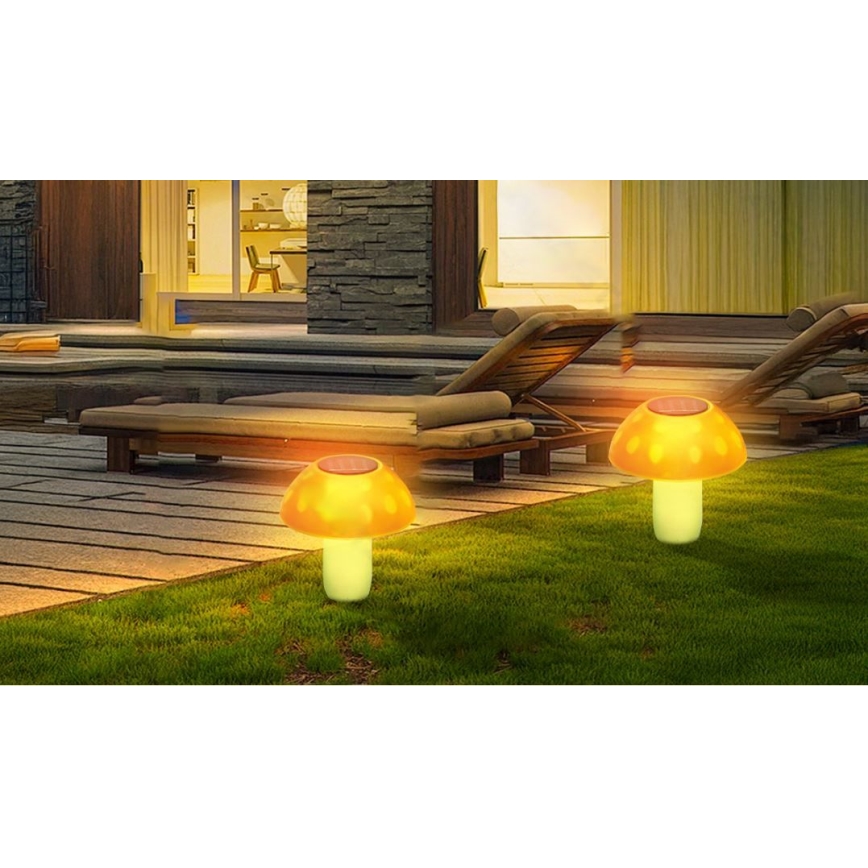 Aigostar - LED solcellelampe LED/0,024W/1,2V 200 mAh 2700K IP44 svampefacon