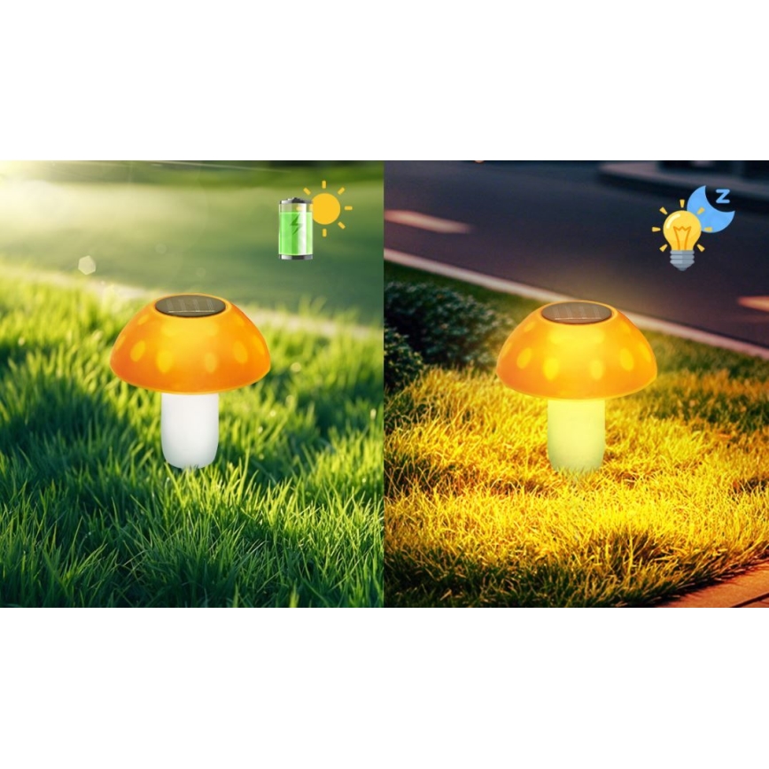 Aigostar - LED solcellelampe LED/0,024W/1,2V 200 mAh 2700K IP44 svampefacon