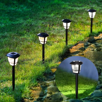 Aigostar - LED solcellelampe LED/0,06W/2V 100 mAh 33,8 cm 6500K IP44 sort