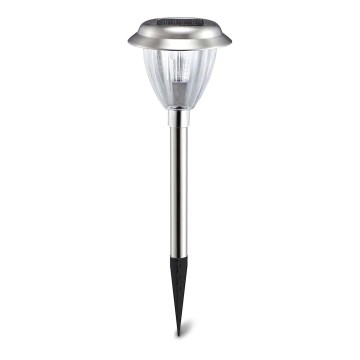 Aigostar - LED solcellelampe LED/0,08W/2V 30,4 cm 200 mAh 6500K IP44 mat krom