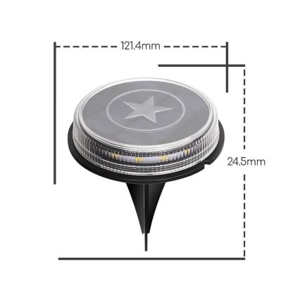 Aigostar - LED solcellelampe LED/0,6W/5,5V 24,5 cm 500 mAh 3200K IP66 sort