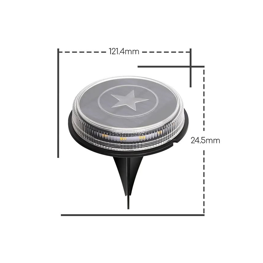 Aigostar - LED solcellelampe LED/0,6W/5,5V 24,5 cm 500 mAh 3200K IP66 sort
