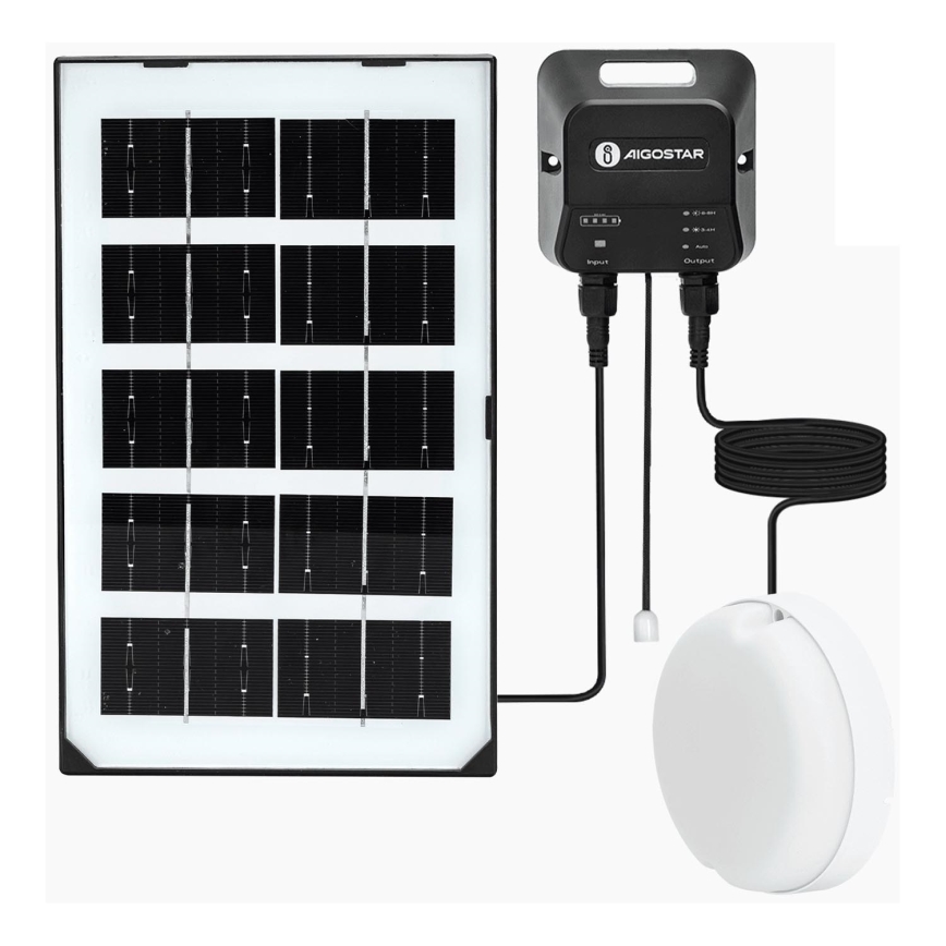 Aigostar - LED solcellelampe LED/35W/12V 3000 mAh 6500K diameter 16,8 cm + fjernbetjening