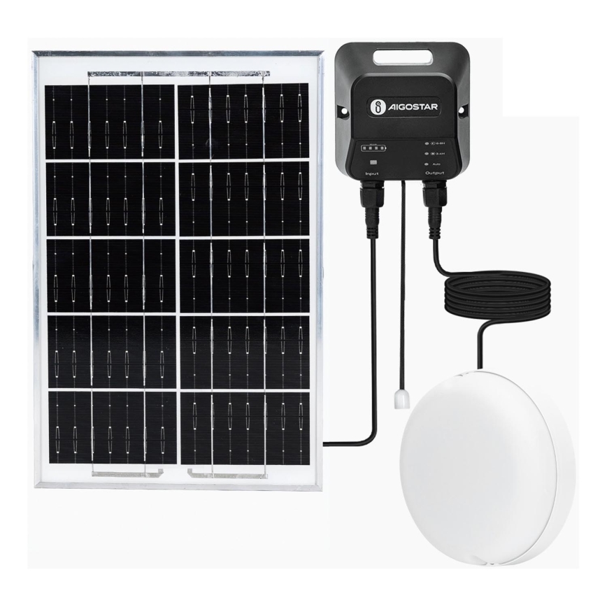 Aigostar - LED solcellelampe LED/70W/12V 6000 mAh 6500K diameter 20,5 cm + fjernbetjening