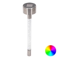 Aigostar - LED solcellelampe m.  RGB-farver LED/0,006W/1,2V 40 mAh 36,7cm mat krom IP44