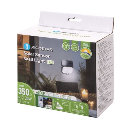Aigostar - LED Solcellelampe med bevægelsessensor LED/2,4W/3,7V IP65