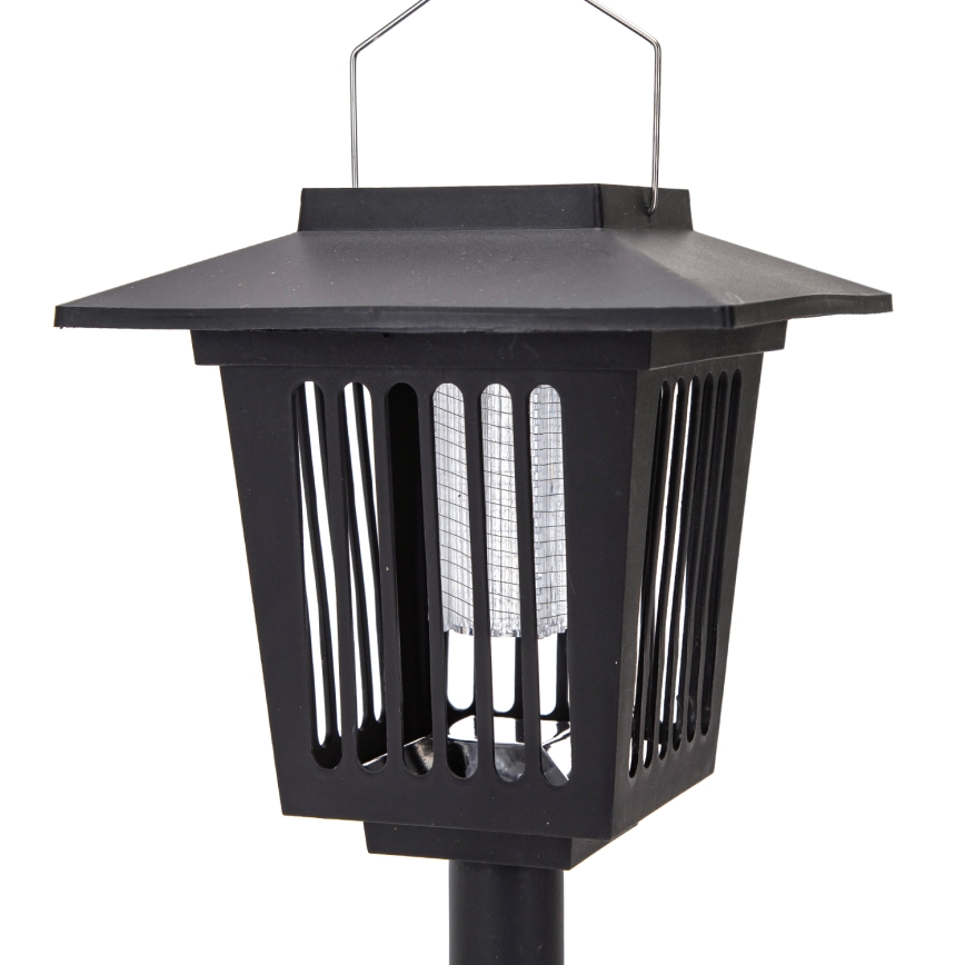 Aigostar - LED solcellelampe med insektfælde LED/0,03W/1,2V 55,2cm sort 6500K 300 mAh IP44