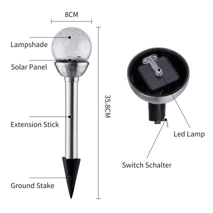 Aigostar - LED solcellelampe med RGB-farver LED/0,08W/2V IP44 200 mAh