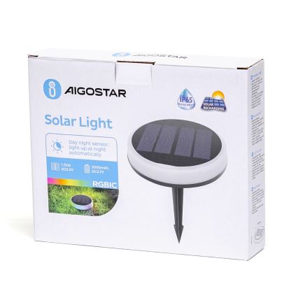 Aigostar - LED solcellelampe med RGB-farver LED/0,6W/3,7V IP65