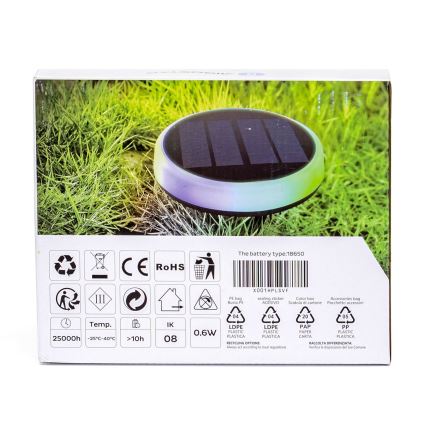 Aigostar - LED solcellelampe med RGB-farver LED/0,6W/3,7V IP65