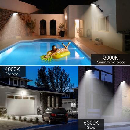Aigostar - LED solcellelampe med sensor dæmpbar LED/2,3W/5,5V IP65 1800 mAh + fjernbetjening