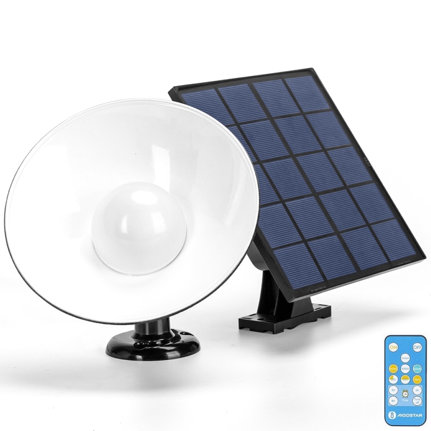 Aigostar - LED solcellelampe med sensor LED/3,2V 3000K/4000K/6500K IP65 + fjernbetjening