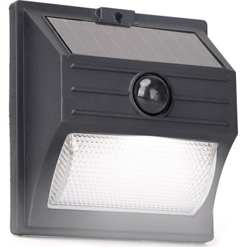 Aigostar - LED Solcellelampe med sensor LED/3,7V 6500K 500 mAh IP65 sort