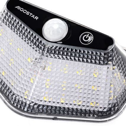 Aigostar - LED solcellelampe med sensor LED/3,7V 6500K 500 mAh IP65 sort