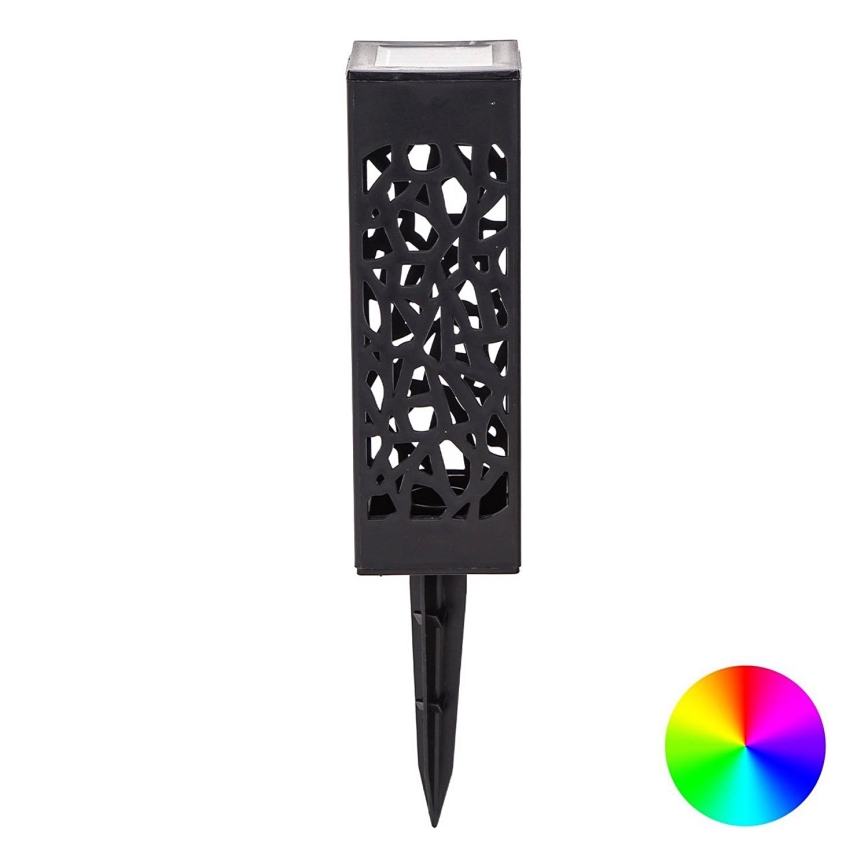 Aigostar - LED solcellelampe RGB-farver LED/0,006W/1,2V 28,5 cm sort  IP44 100 mAh