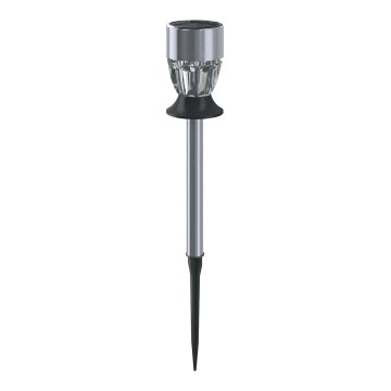 Aigostar - LED solcellelampe RGB-farver LED/0,006W/1,2V 35,5 cm 100 mAh mat krom IP44