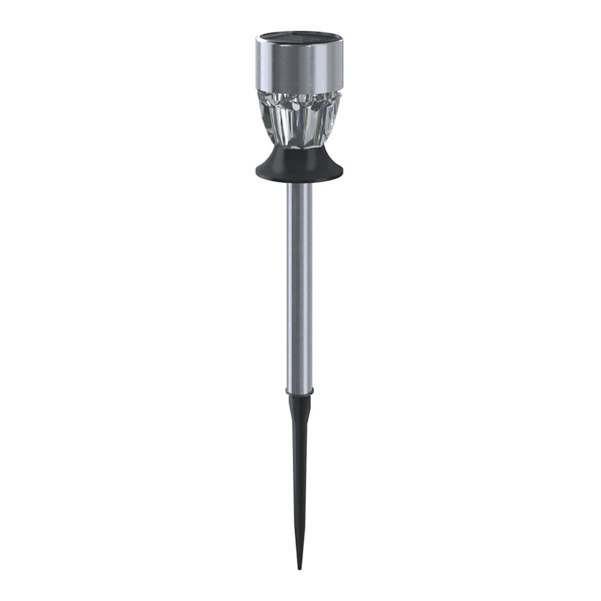Aigostar - LED solcellelampe RGB-farver LED/0,006W/1,2V 35,5 cm 100 mAh mat krom IP44