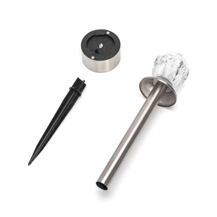 Aigostar - LED solcellelampe RGB-farver LED/0,006W/1,2V 35,5 cm 100 mAh mat krom IP44