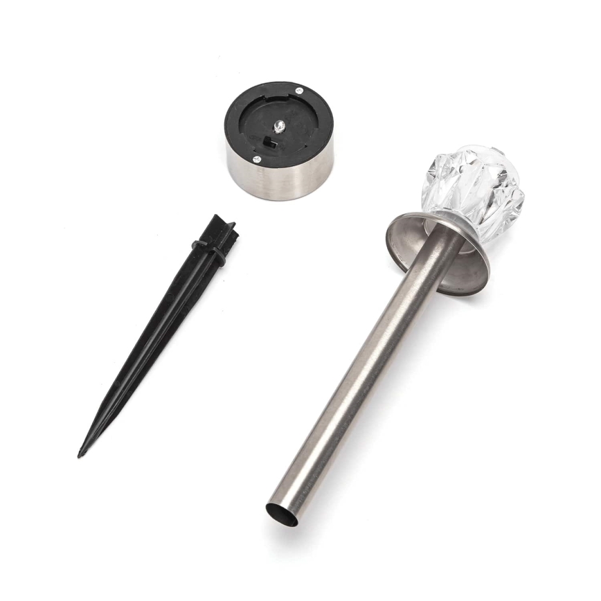 Aigostar - LED solcellelampe RGB-farver LED/0,006W/1,2V 35,5 cm 100 mAh mat krom IP44