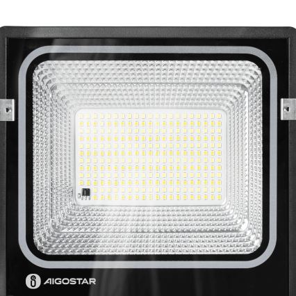Aigostar - LED solcelleprojektør LED/100W/3,2V 2000mAh 3000K/4000K/6500K IP66 + fjernbetjening