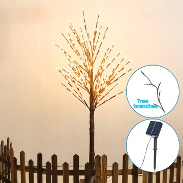 Aigostar - LED Soldrevet dekoration 24xLED/2,6 m IP65 varm hvid vinstok