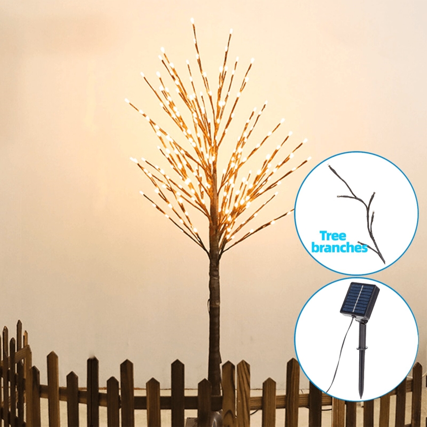 Aigostar - LED Soldrevet dekoration 24xLED/2,6 m IP65 varm hvid vinstok