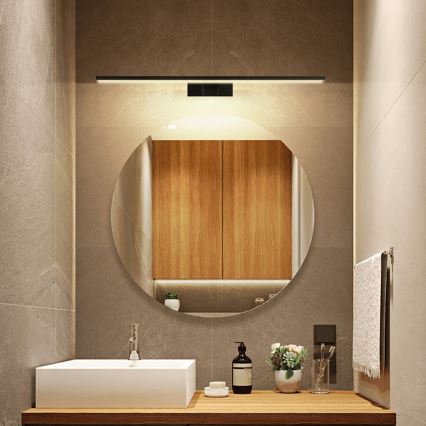 Aigostar - LED spejlbelysning til badeværelset, 12 W/230 V, 4000 K, 60 cm, IP44, sort