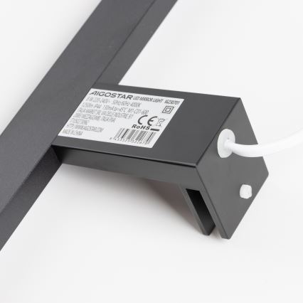 Aigostar - LED-spejlbelysning til badeværelset LED/8W/230V 4000K 40 cm IP44 sort