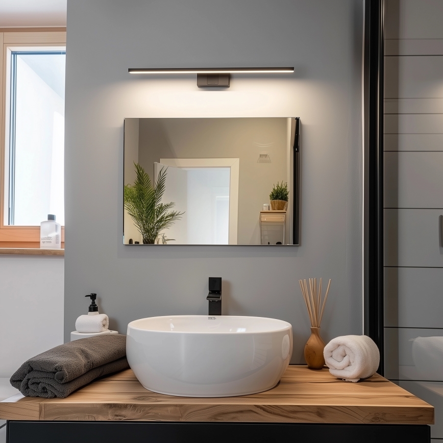 Aigostar - LED spejllampe til badeværelse LED/12W/230V 4000K 60 cm IP44 sort