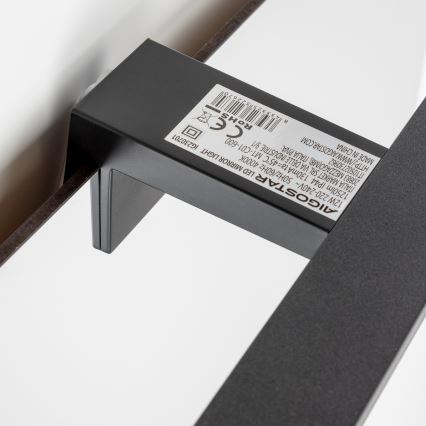 Aigostar - LED spejllampe til badeværelse LED/12W/230V 4000K 60 cm IP44 sort