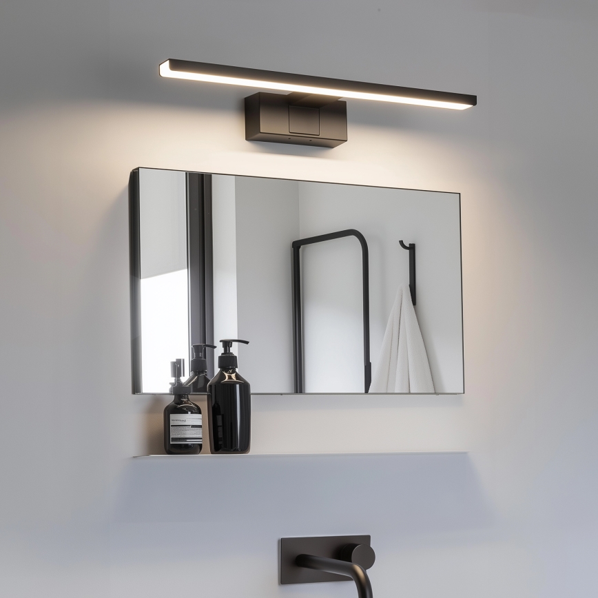 Aigostar - LED spejllampe til badeværelse LED/8W/230V 4000K 40 cm IP44 sort