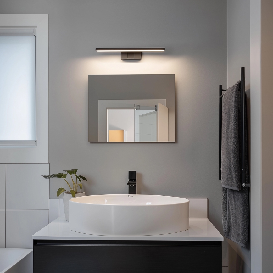 Aigostar - LED spejllampe til badeværelse LED/8W/230V 4000K 40 cm IP44 sort
