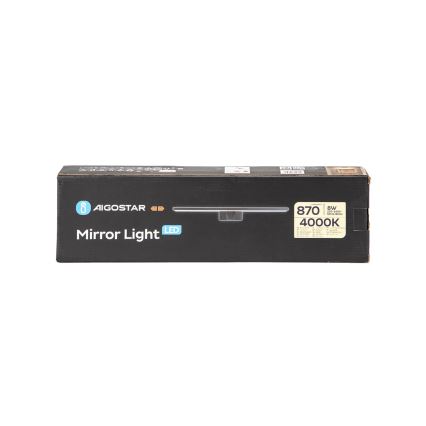 Aigostar - LED spejllampe til badeværelse LED/8W/230V 4000K 40 cm IP44 sort