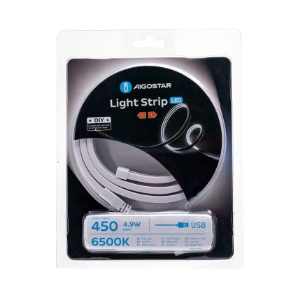 Aigostar - LED strip 1 m LED/4,9W/5V 6500K IP65