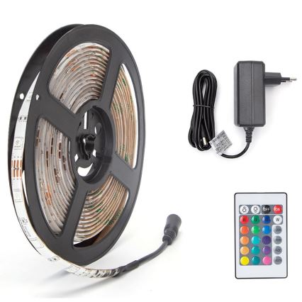 Aigostar - LED strip dæmpbar RGB-farver 5 m LED/24W/12/230V IP65 + fjernbetjening