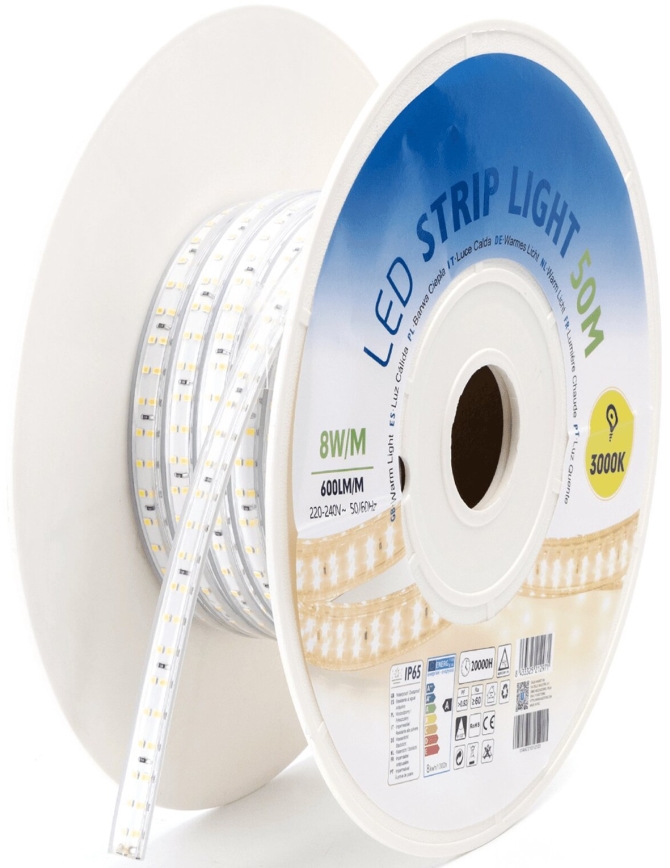 Aigostar - LED strip LED/400W/230V 50 m 3000K IP65