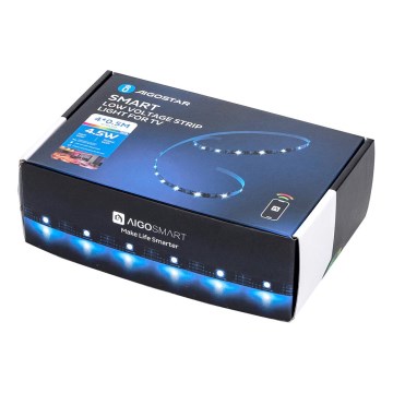 Aigostar - LED strip m. RGB-farver dæmpbart 4x0,5 m LED/4,5W/5V Wi-Fi + fjernbetjening